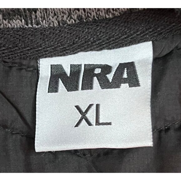 Mens NRA Quarter-Zip Pullover Sweater With Quilted Accent Heather Gray/Black XL - Picture 4 of 6